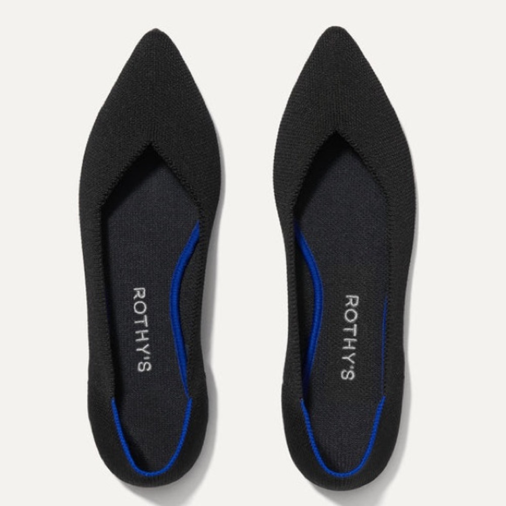 Rothy’s the point pointed toe slip on ballet flat woven shoes